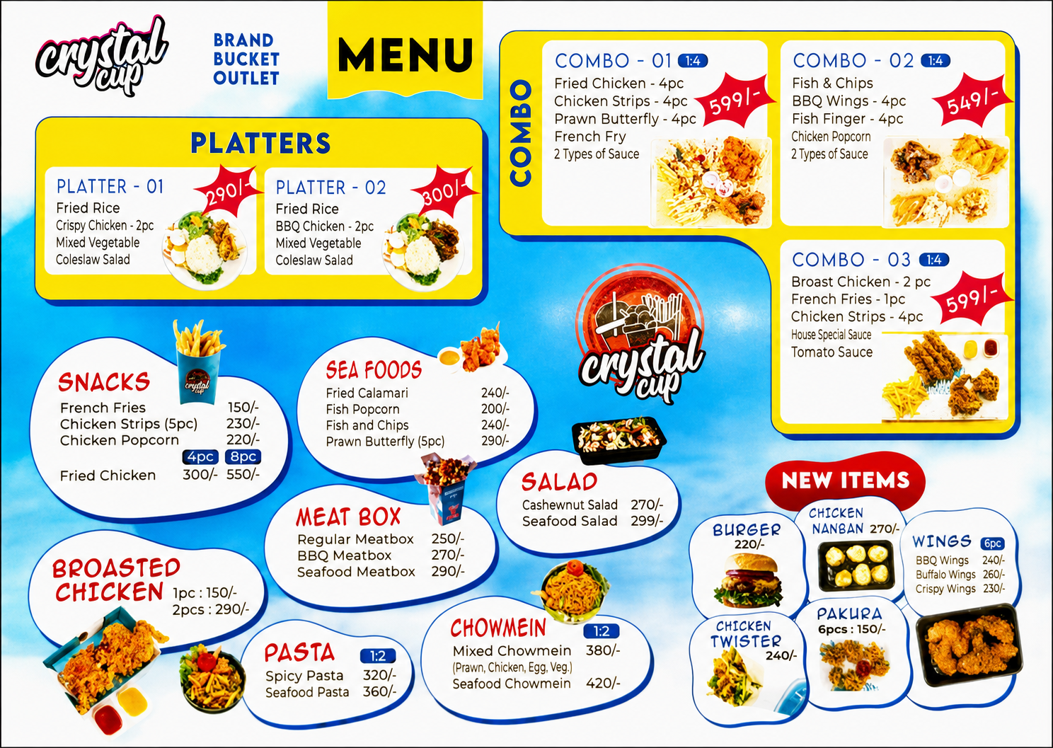 Crystal Cup menu