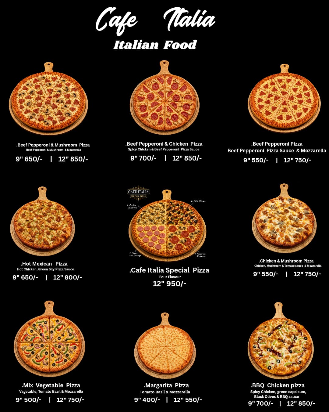 Cafe Italian menu
