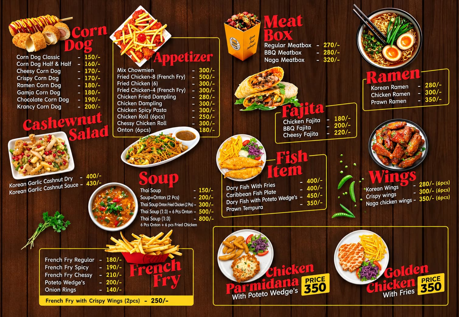 Kimchi menu